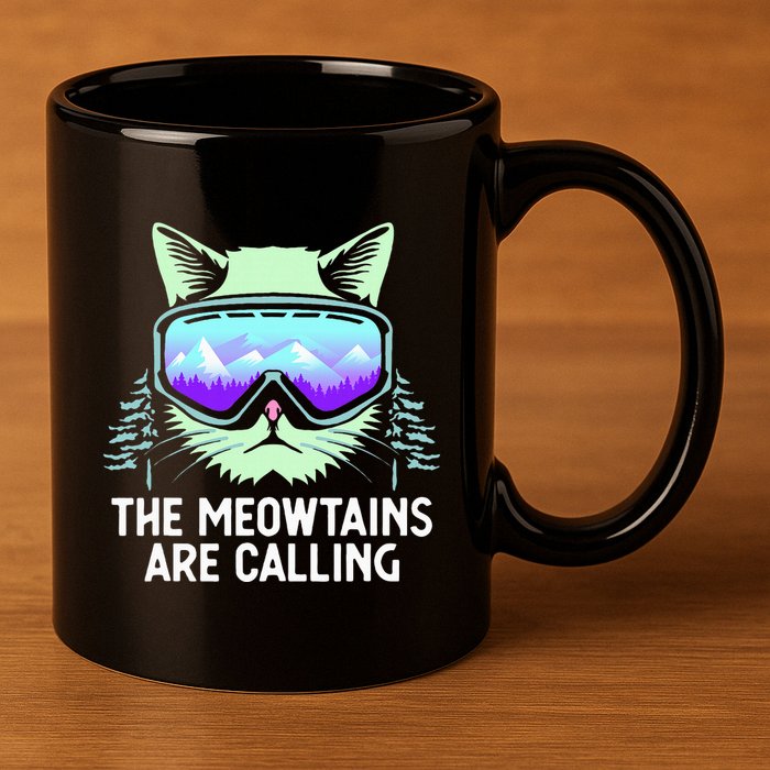Cool Snowboard For Ski Lover Mountain Skier 11oz C Handle Ceramic Mug