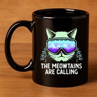 Cool Snowboard For Ski Lover Mountain Skier 11oz C Handle Ceramic Mug