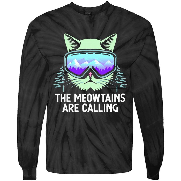 Cool Snowboard For Ski Lover Mountain Skier Tie-Dye Long Sleeve Shirt