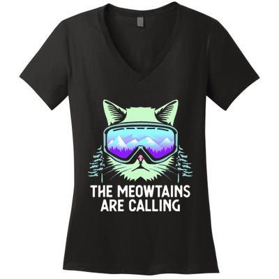 Cool Snowboard For Ski Lover Mountain Skier Women's V-Neck T-Shirt