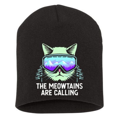 Cool Snowboard For Ski Lover Mountain Skier Short Acrylic Beanie