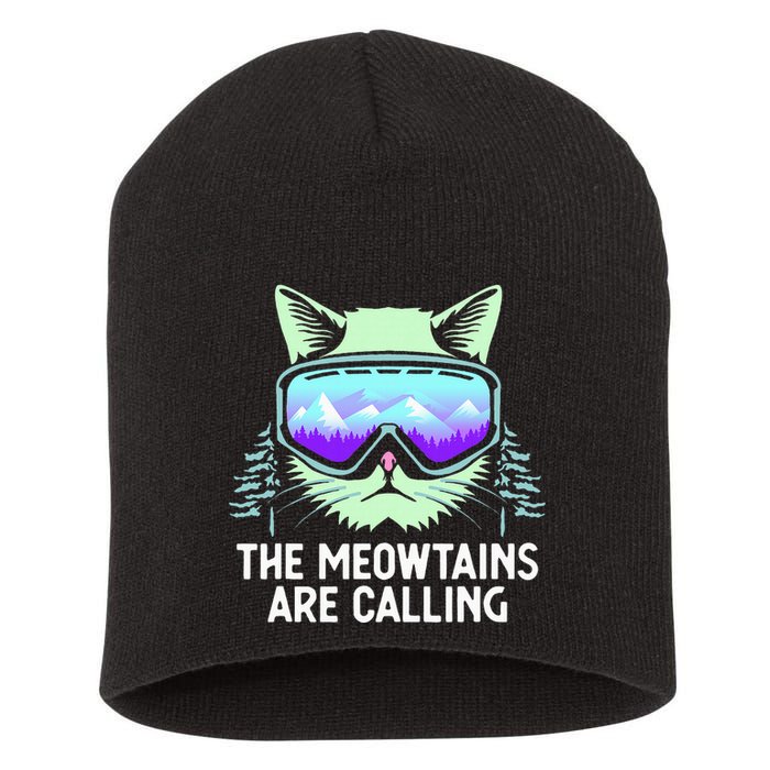 Cool Snowboard For Ski Lover Mountain Skier Short Acrylic Beanie