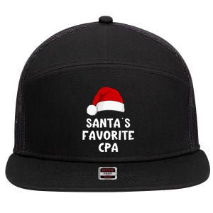 Christmas SantaS Favorite Cpa Certified Public Accountant 7 Panel Mesh Trucker Snapback Hat