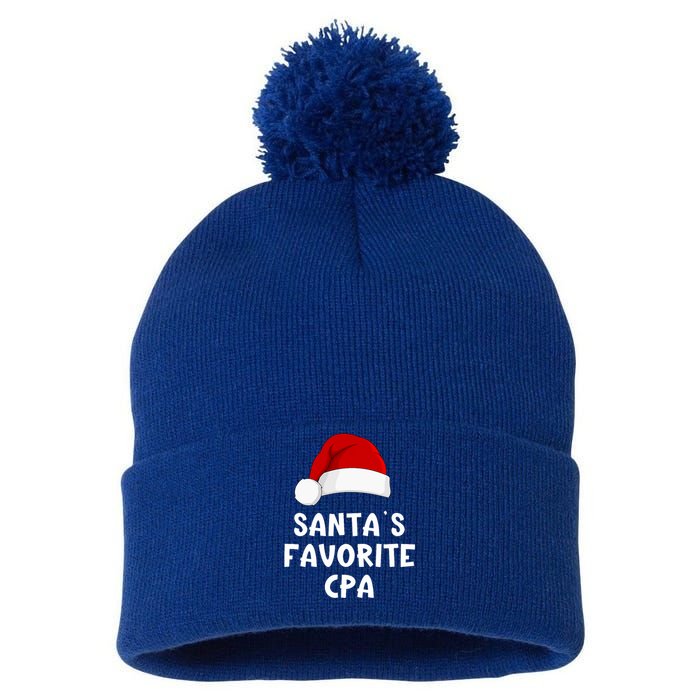 Christmas SantaS Favorite Cpa Certified Public Accountant Pom Pom 12in Knit Beanie