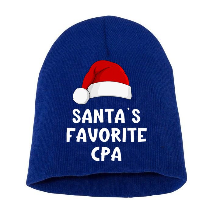 Christmas SantaS Favorite Cpa Certified Public Accountant Short Acrylic Beanie