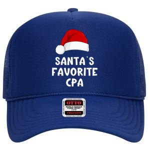 Christmas SantaS Favorite Cpa Certified Public Accountant High Crown Mesh Back Trucker Hat