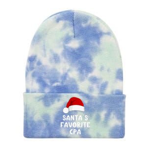 Christmas SantaS Favorite Cpa Certified Public Accountant Tie Dye 12in Knit Beanie