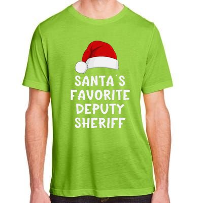 Christmas SantaS Favorite Deputy Sheriff Funny Xmas Pajama Adult ChromaSoft Performance T-Shirt