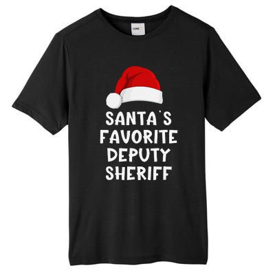 Christmas SantaS Favorite Deputy Sheriff Funny Xmas Pajama Tall Fusion ChromaSoft Performance T-Shirt