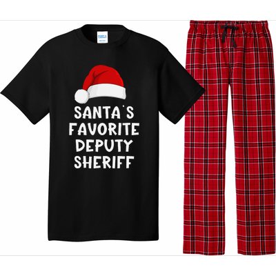 Christmas SantaS Favorite Deputy Sheriff Funny Xmas Pajama Pajama Set