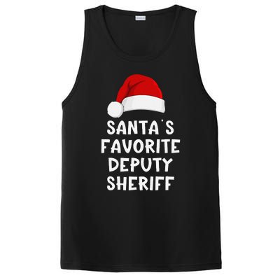 Christmas SantaS Favorite Deputy Sheriff Funny Xmas Pajama PosiCharge Competitor Tank