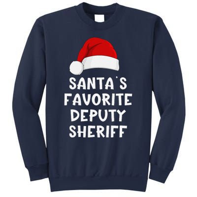 Christmas SantaS Favorite Deputy Sheriff Funny Xmas Pajama Sweatshirt