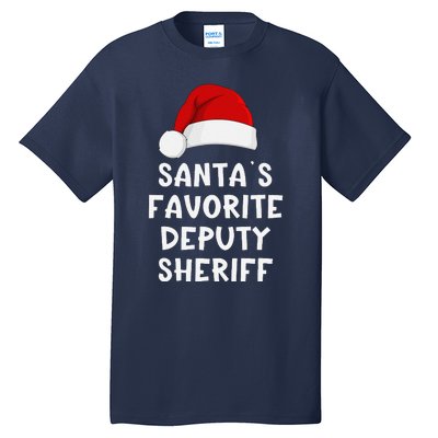 Christmas SantaS Favorite Deputy Sheriff Funny Xmas Pajama Tall T-Shirt