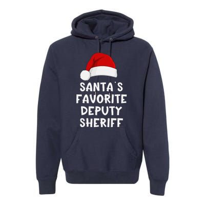 Christmas SantaS Favorite Deputy Sheriff Funny Xmas Pajama Premium Hoodie