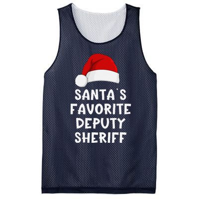 Christmas SantaS Favorite Deputy Sheriff Funny Xmas Pajama Mesh Reversible Basketball Jersey Tank