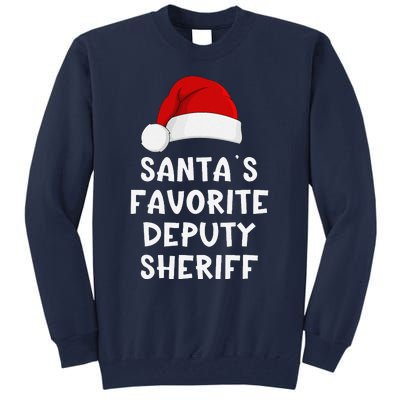 Christmas SantaS Favorite Deputy Sheriff Funny Xmas Pajama Tall Sweatshirt