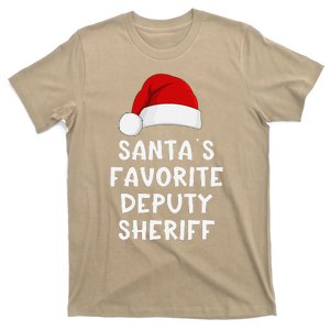 Christmas SantaS Favorite Deputy Sheriff Funny Xmas Pajama T-Shirt