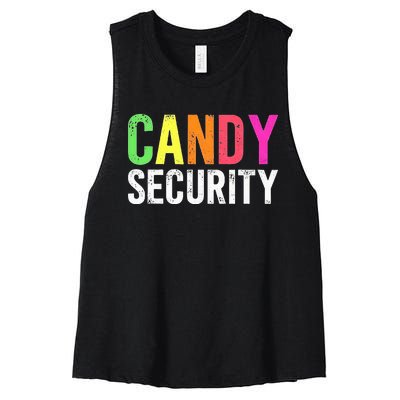 Candy Security Funny Halloween Costume Party Women's Racerback Cropped Tank