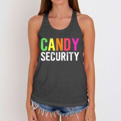 Candy Security Funny Halloween Costume Party Women's Knotted Racerback Tank