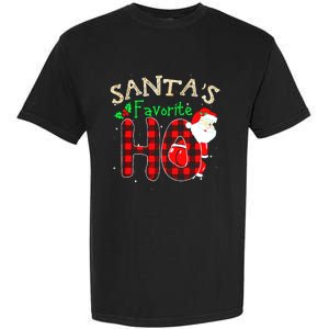 Christmas Santa's Favorite Ho Xmas Pajama Funny Naughty Garment-Dyed Heavyweight T-Shirt