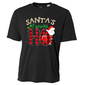 Christmas Santa's Favorite Ho Xmas Pajama Funny Naughty Cooling Performance Crew T-Shirt