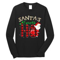 Christmas Santa's Favorite Ho Xmas Pajama Funny Naughty Long Sleeve Shirt