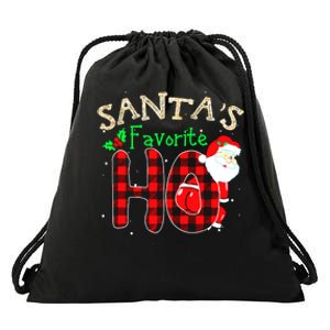 Christmas Santa's Favorite Ho Xmas Pajama Funny Naughty Drawstring Bag