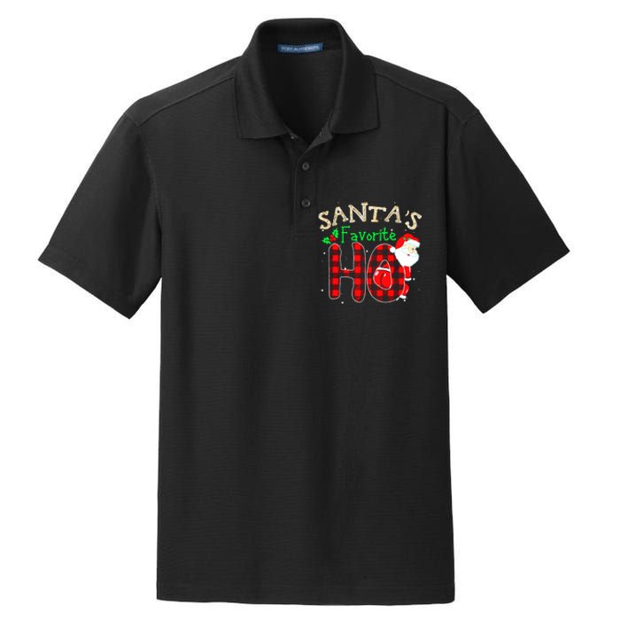 Christmas Santa's Favorite Ho Xmas Pajama Funny Naughty Dry Zone Grid Polo