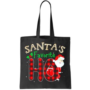 Christmas Santa's Favorite Ho Xmas Pajama Funny Naughty Tote Bag