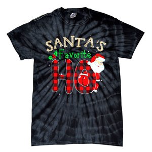 Christmas Santa's Favorite Ho Xmas Pajama Funny Naughty Tie-Dye T-Shirt