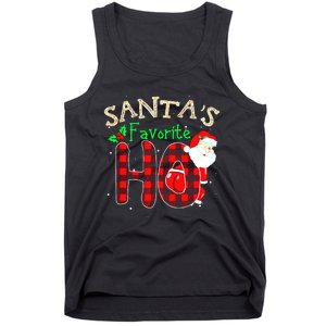 Christmas Santa's Favorite Ho Xmas Pajama Funny Naughty Tank Top