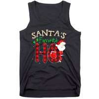 Christmas Santa's Favorite Ho Xmas Pajama Funny Naughty Tank Top