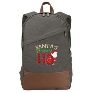 Christmas Santa's Favorite Ho Xmas Pajama Funny Naughty Cotton Canvas Backpack