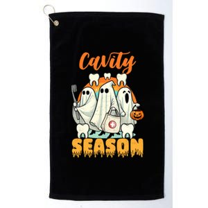 Cavity Season Funny Dental Halloween Th Dentist Gift Platinum Collection Golf Towel