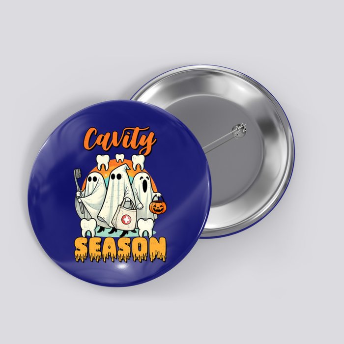 Cavity Season Funny Dental Halloween Th Dentist Gift Button