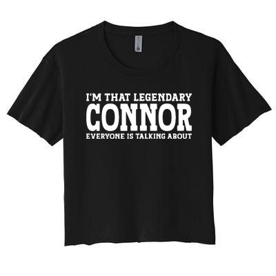 Connor Surname Funny Team Family Last Name Connor Women's Crop Top Tee