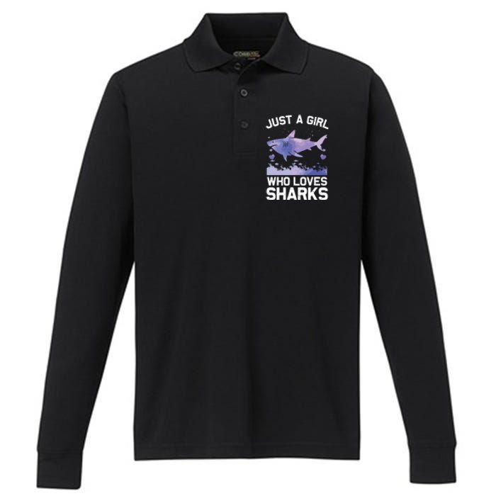 Cool Shark For Shark Whale Shark Lover Performance Long Sleeve Polo