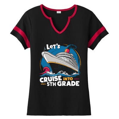 Cruise Ship Fifth Grade Back To School Boy Girl Ladies Halftime Notch Neck Tee