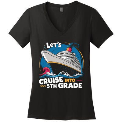 Cruise Ship Fifth Grade Back To School Boy Girl Women's V-Neck T-Shirt