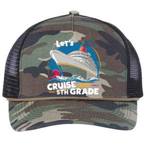 Cruise Ship Fifth Grade Back To School Boy Girl Retro Rope Trucker Hat Cap