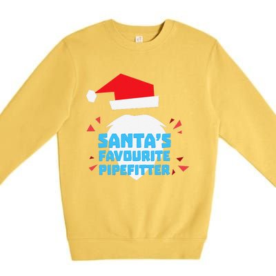 Christmas SantaS Favorite Pipefitter Pajama Pipe Fitter Premium Crewneck Sweatshirt