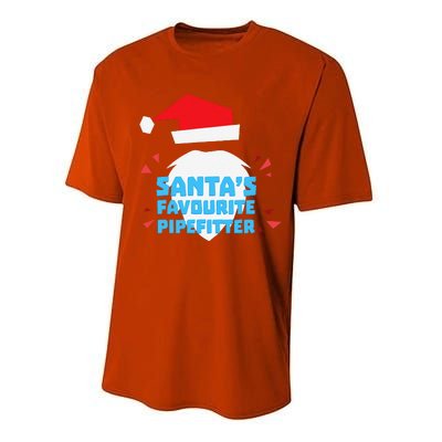 Christmas SantaS Favorite Pipefitter Pajama Pipe Fitter Performance Sprint T-Shirt