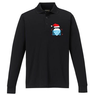 Christmas SantaS Favorite Pipefitter Pajama Pipe Fitter Performance Long Sleeve Polo