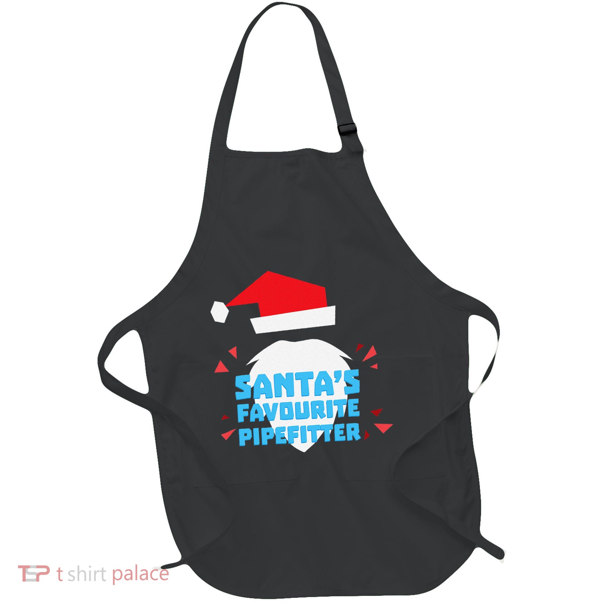 Christmas SantaS Favorite Pipefitter Pajama Pipe Fitter Full-Length Apron With Pockets