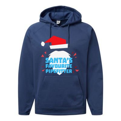 Christmas SantaS Favorite Pipefitter Pajama Pipe Fitter Performance Fleece Hoodie