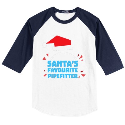 Christmas SantaS Favorite Pipefitter Pajama Pipe Fitter Baseball Sleeve Shirt