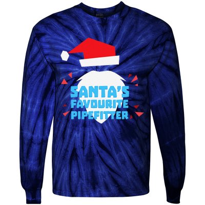 Christmas SantaS Favorite Pipefitter Pajama Pipe Fitter Tie-Dye Long Sleeve Shirt