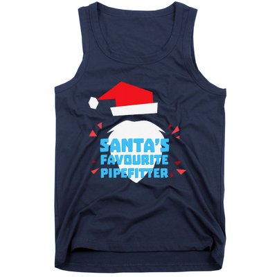 Christmas SantaS Favorite Pipefitter Pajama Pipe Fitter Tank Top