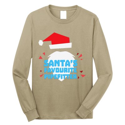 Christmas SantaS Favorite Pipefitter Pajama Pipe Fitter Long Sleeve Shirt