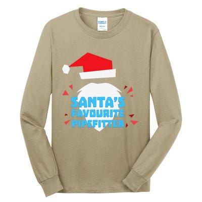 Christmas SantaS Favorite Pipefitter Pajama Pipe Fitter Tall Long Sleeve T-Shirt